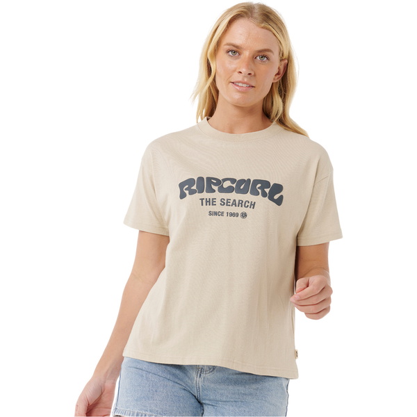 2025 Rip Curl Womens Surf Puff Relaxed Tee 0HXWTE - Natural